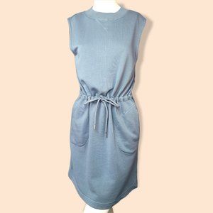 Zella Womens Blue Weather West Coast Drawstring Waist Sleeveless Cotton Dress XL